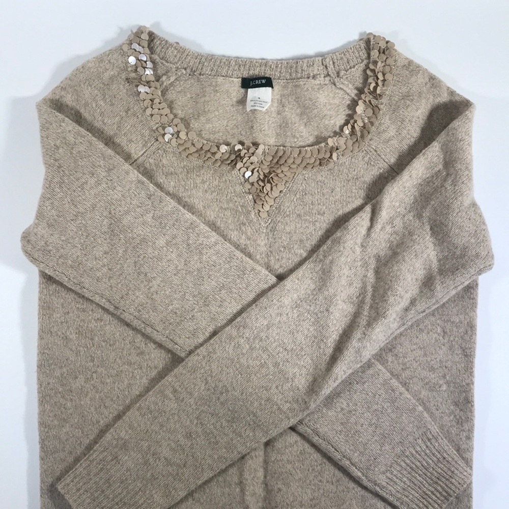 J. CREW 100% Lambs Wool sequined sweater
